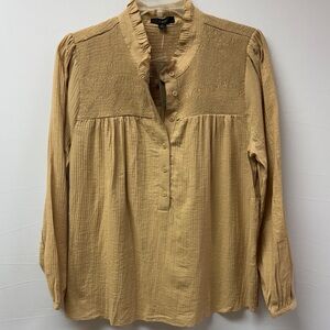 J Crew Long Sleeve Pullover Women's Top Tan Size Medium